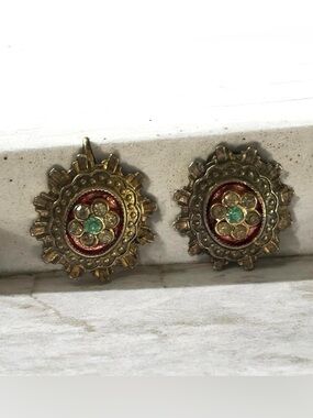 Gorgeous Vintage Earrings Silver with Gemstones and Incredible Intricacy